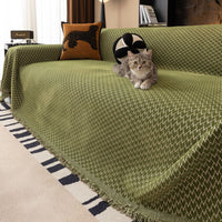Urban Weave Pattern Plush Pet-Friendly Durable Sofa Cover – Premium Woven Machine Washable Minimalist Throw Couch Protection Multi-Use