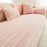 Plush Faux Rabbit Fur Non-Slip Sofa Cover