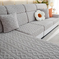 Cozy Weave Milk-Velvet Stretch Sofa Cover – Full Wrap, Anti-Slip Protection