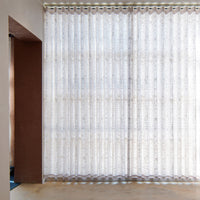 Urban Grid Embroidered Sheer Curtain