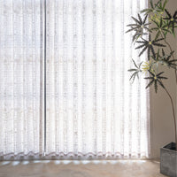 Urban Grid Embroidered Sheer Curtain
