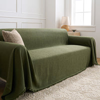 Spill-Resistant Tassel Edge Sofa Cover for Protection and Style