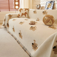 Playful Pup Chenille Washable Sofa/Couch Cover