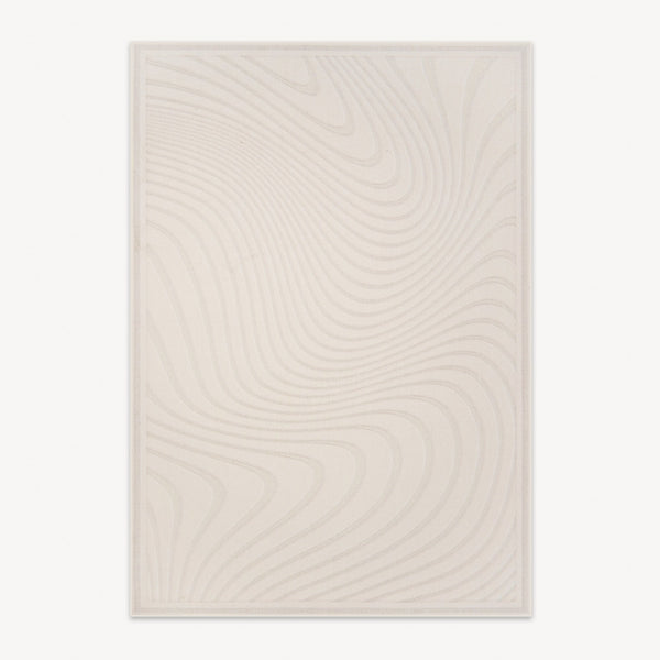 Easy Clean Rug Tranquil Wave Spillproof Pet-Friendly Minimalist Living Room Area Rug