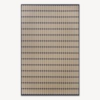 Easy Clean Rug Modern Oval Grid Spillproof Pet-Friendly Geometric Living Room Plush Area Rug