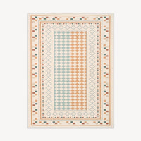 Easy Clean Rug Vintage Geometric Spillproof Non-Slip Pet-Friendly Bedroom Hallway Area Rug
