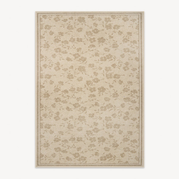 Easy Clean Rug Vintage Floral Pattern Spillproof Pet-Friendly Bedroom Area Rug