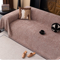 Blended Texture Chenille Sofa Cover Throw