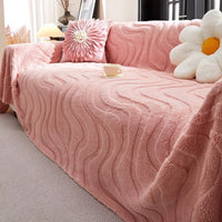 Wavy Plush Scratch-Resistant Summer Sofa/Couch Cover