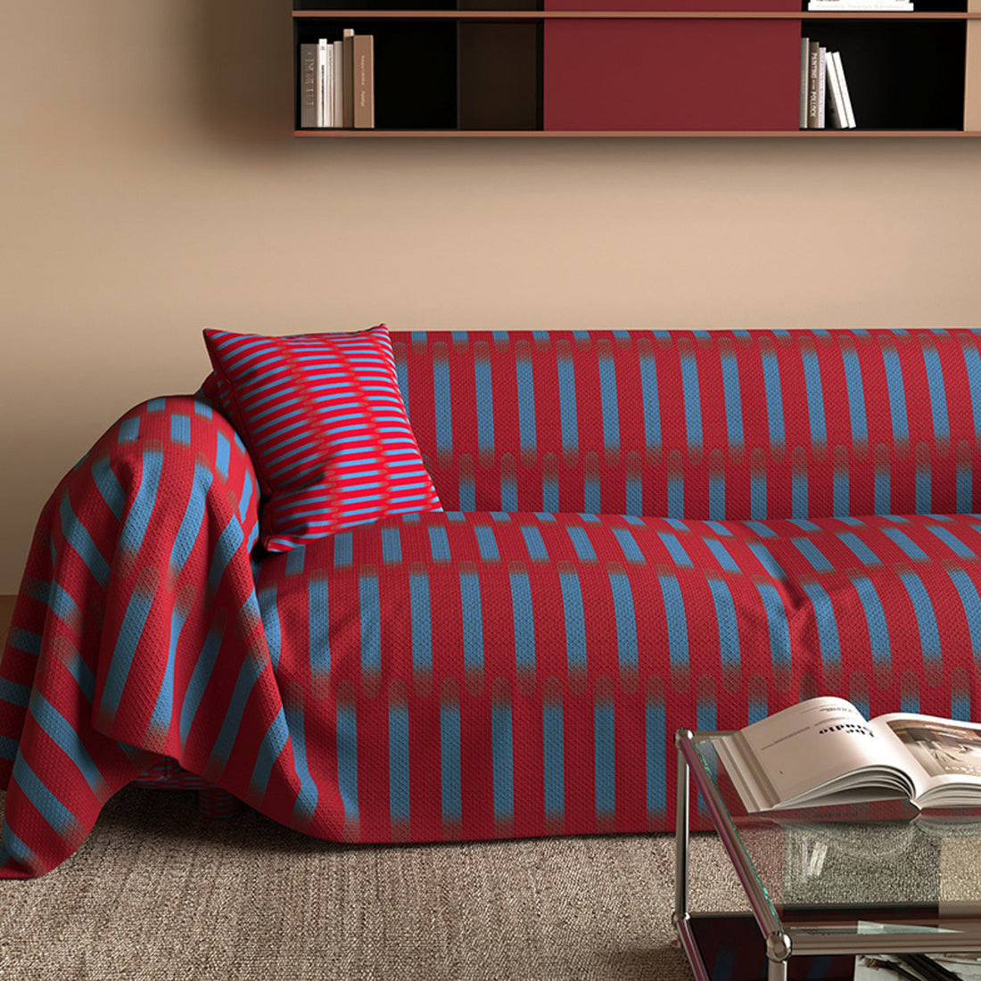 Retro Ribs Linen-Look Scratch-Resistant Sofa/Couch Cover