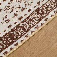 Easy Clean Washable Rug Rustic Latte Persian Minimalist Design Durable Spillproof Pet-Friendly Non-Slip Pad Living Room Area Rug