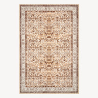 Easy Clean Washable Rug Rustic Latte Persian Minimalist Design Durable Spillproof Pet-Friendly Non-Slip Pad Living Room Area Rug