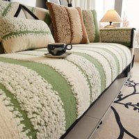 Cozy Ridge Stripe Plush Non-Slip Sofa/Couch Cover