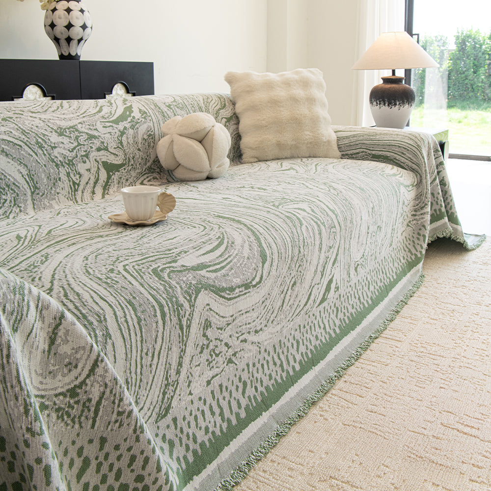 Marble Wave Chenille Scratch-Resistant Sofa/Couch Cover