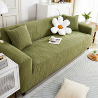 WavyJacquard Velvet Stretch Sofa Slipcover