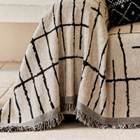 Urban Grid Chenille Scratch-Resistant Sofa/Couch Cover