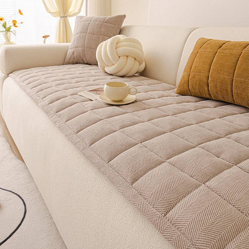 Classic Herringbone Chenille Nonslip Sofa/Couch Cover