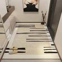Easy Clean Rug Minimal Brush-Stroke High-Density Polyester Doormat