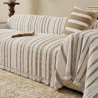 Textured Stripe Chenille Scratch-Resistant Sofa/Couch Cover