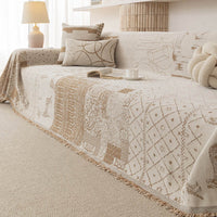Patchwork Charm Scratch-Resistant Chenille Sofa/Couch Cover