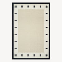 Easy Clean Washable Rug Modern Chic Geometric Glyph Border Design Durable Spillproof Pet-Friendly Non-Slip Pad Living Room Area Rug