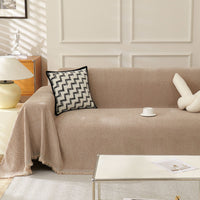 Soft Breathable Herringbone Pet-Friendly Multi-Purpose Minimalist Sofa Cover – Woven Throw Couch Protector