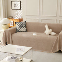 Soft Breathable Herringbone Pet-Friendly Multi-Purpose Minimalist Sofa Cover – Woven Throw Couch Protector