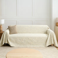 Neutral Leaves Sofa Cover