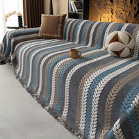 Modern Striped Chenille Sofa Cover