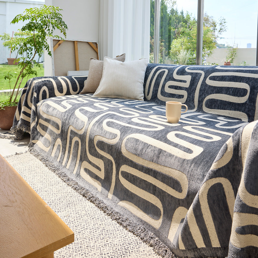 RetroMaze Chenille Sofa Cover