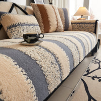 Cozy Ridge Stripe Plush Non-Slip Sofa/Couch Cover