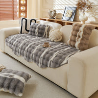 Winter Plush Irregular Faux-Rabbit Nonslip Sofa/Couch Cover