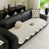 Wavy Plush-Edge Chenille Nonslip Sofa/Couch Cover