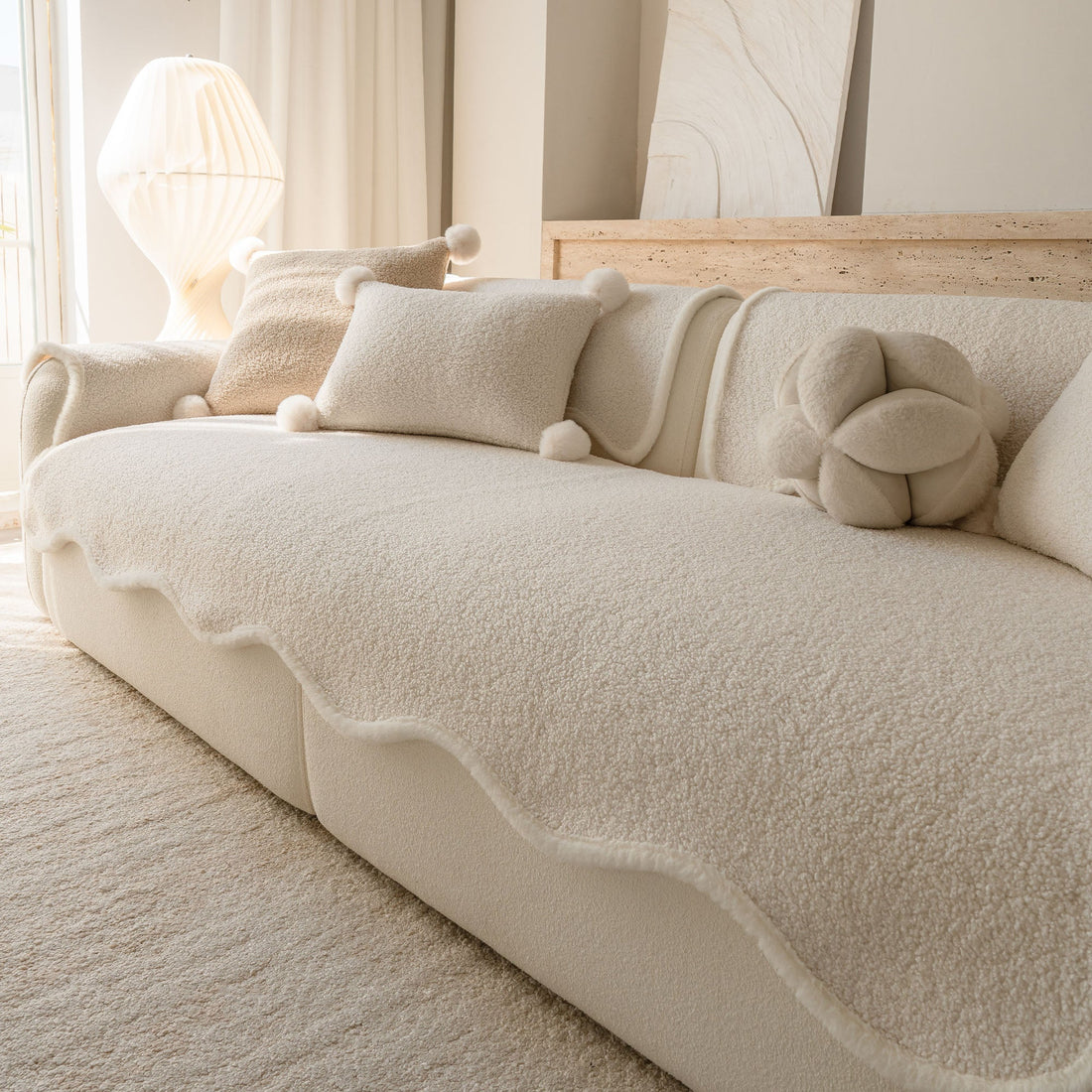 Cozy Shearling Sherpa Nonslip Sofa/Couch Cover