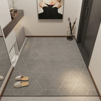 Easy Clean Rug Geo Lines Easy-Clean Non-Slip Polyester Doormat