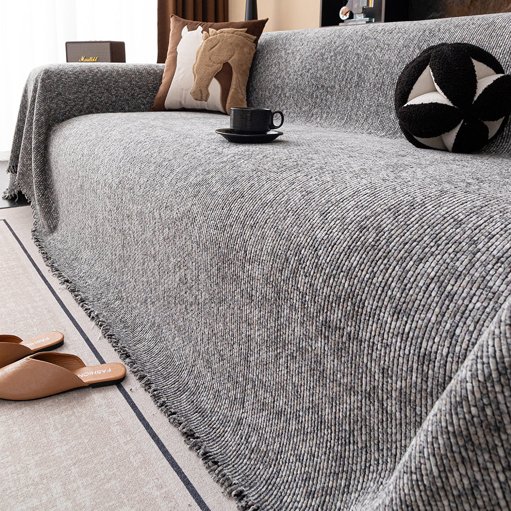 Blended Texture Chenille Sofa Cover Throw