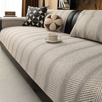 Modern Herringbone Faux-Linen Nonslip Sofa/Couch Cover