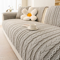 Plush Cable Knit Nonslip Sofa Cover