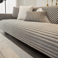 Luxe Ribbed Plush Nonslip Sofa/Couch Cover