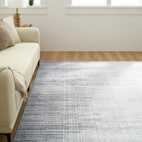 Easy Clean Washable Rug Modern Weathered Earthy Linear Design Durable Spillproof Pet-Friendly Non-Slip Pad Living Room Area Rug