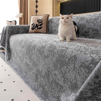 Modern Woven Velvet Textured Soft Pet-Friendly Durable Sofa Cover – Minimalist Hassle-Free Throw Couch Protection