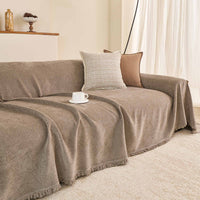 Herringbone Velvet Spill-Resistant Chenille Sofa Cover