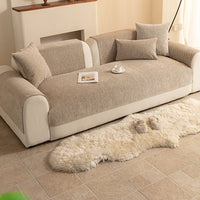 Ribbed Chenille Nonslip Sofa Cover