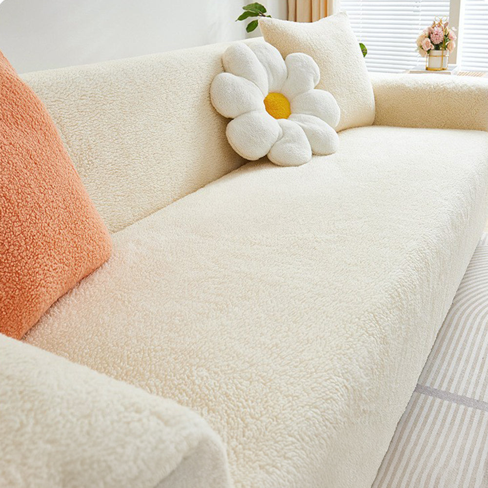CloudNest Plush Full-Cover Sofa Slipcover