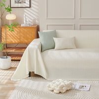 Cooling Modern Woven Textured Soft Pet-Friendly Durable Sofa Cover – Minimalist Hassle-Free Throw Couch Protector