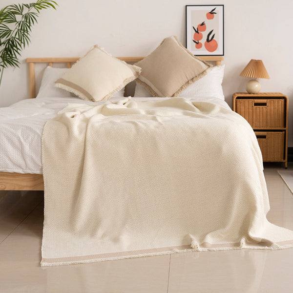 Wabi Sabi Fringe Bed Throw Blanket