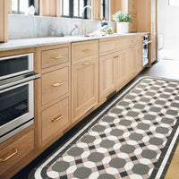 Easy Clean Rug Vintage Frame Durable Non-Slip Pet-Friendly Modern Hallway Runner Stain-Resistant