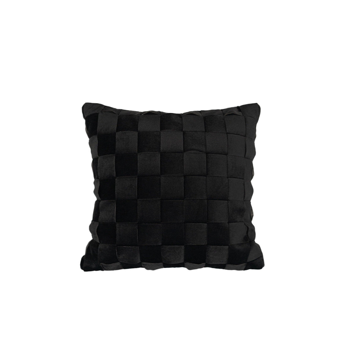 Black Velvet Woven Square Pillow Cover