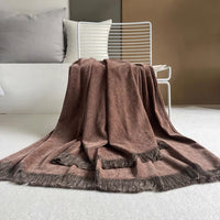 Chenille Rustic Charm Tassel Bed Blanket