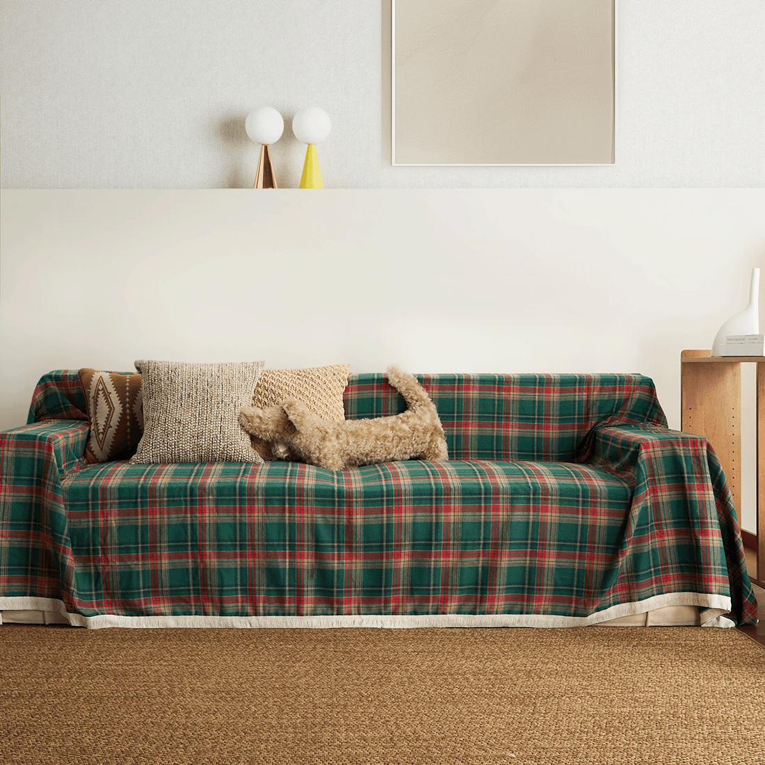 Christmas Cheer Plaid Sofa Cover